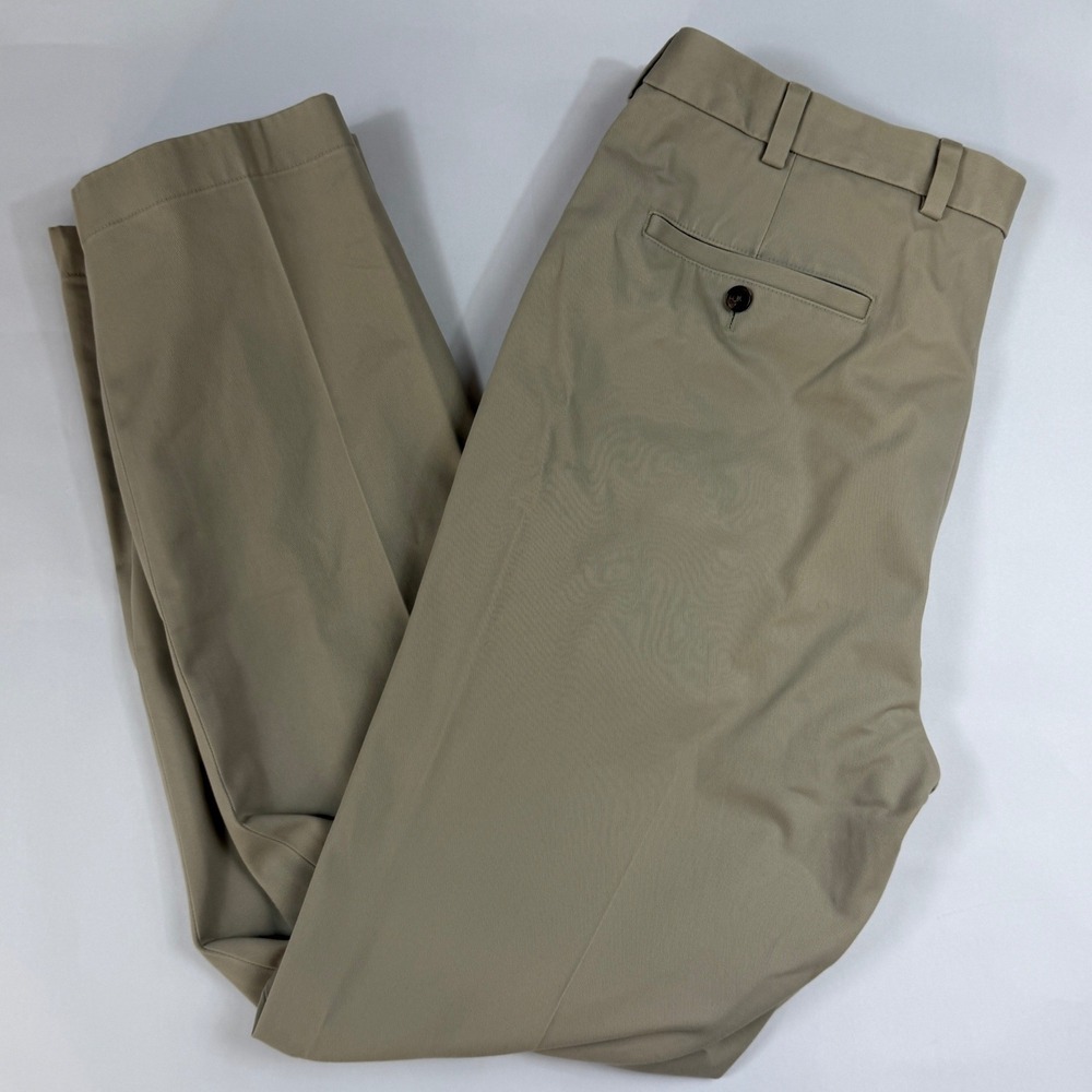 Brooks Brothers 346 Clark Advantage Chino Pants Mens 38x34 Khaki Flat Front